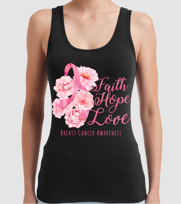 Faith hope love model negru pe tricou