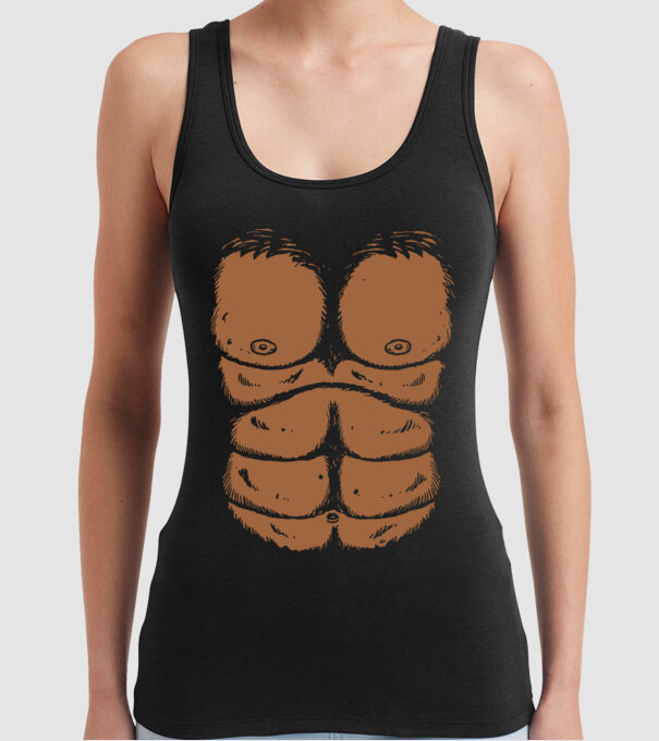 Piept de gorilă carnaval model negru pe tricou