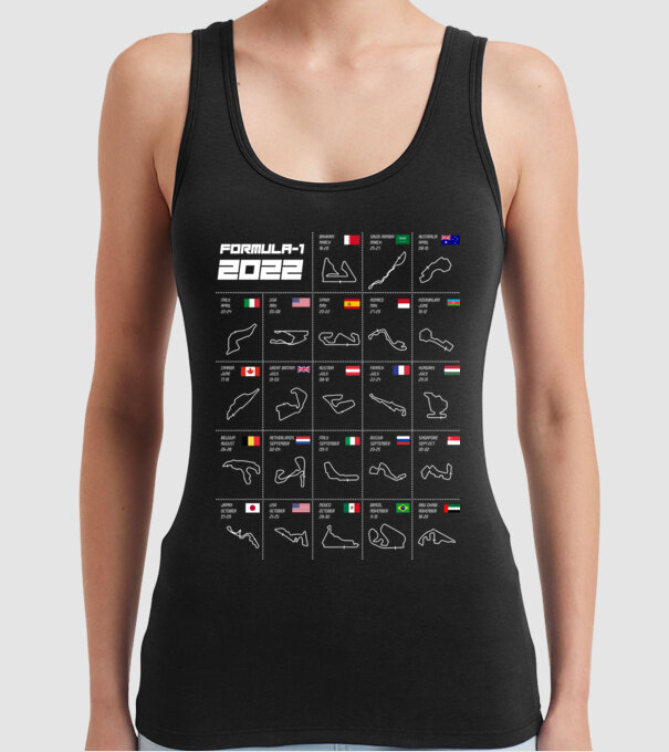 Formula 1 tracks 2022 model negru pe tricou