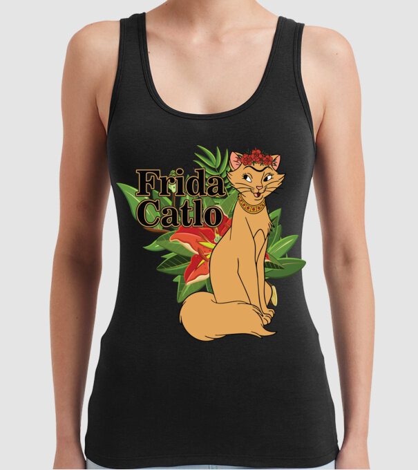 FridaCatlo model negru pe tricou
