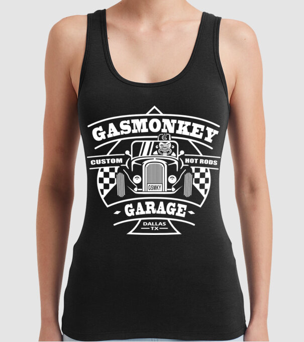Gas Monkey model negru pe tricou
