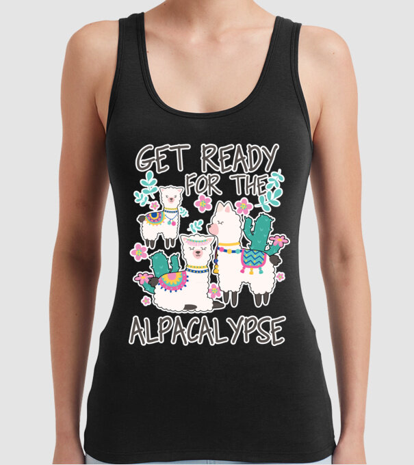 Get ready for the alpacalypse model negru pe tricou