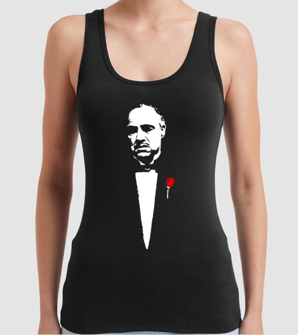 godfather cu trandafir model negru pe tricou