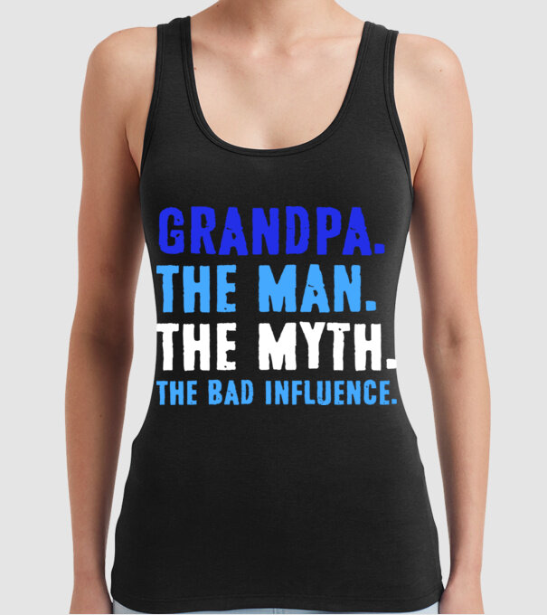 Grandpa, the bad influence model negru pe tricou