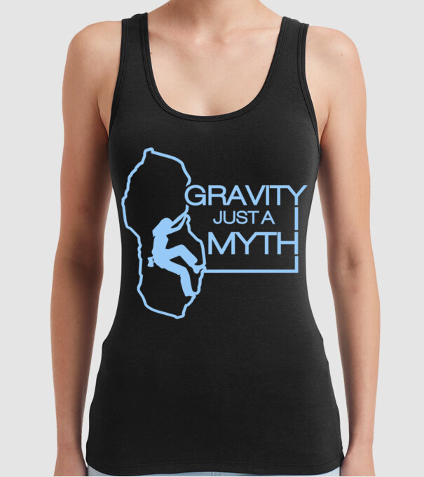 Gravity just a myth model negru pe tricou