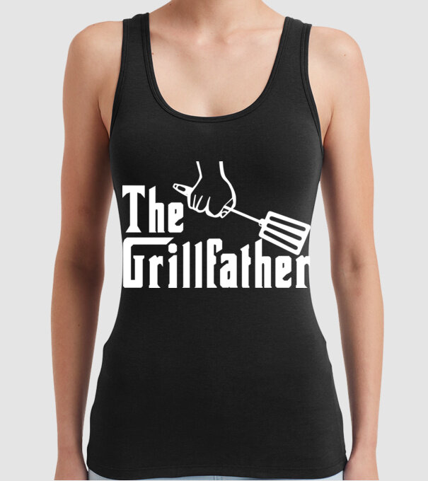 GrillFather model negru pe tricou