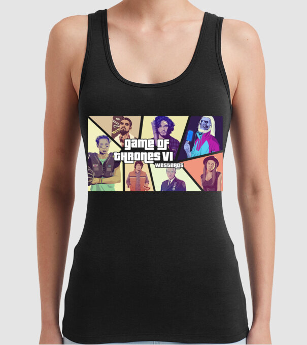 GTA Game of Thrones model negru pe tricou