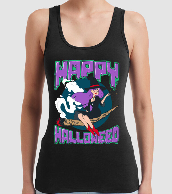 Happy Halloweed model negru pe tricou
