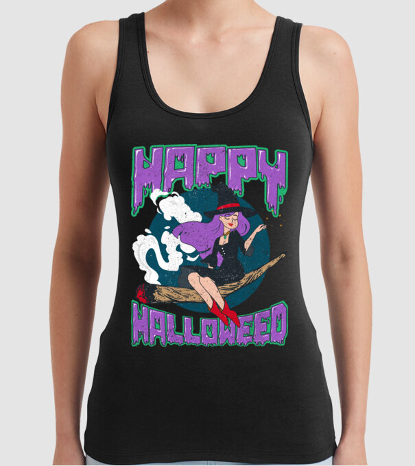 Happy Halloweed model negru pe tricou