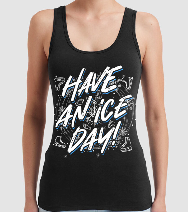 Have an ice day model negru pe tricou