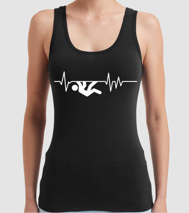 Heartbeat escaladare model negru pe tricou