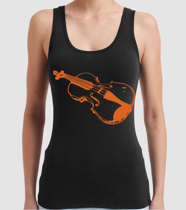 Vioară model negru pe tricou