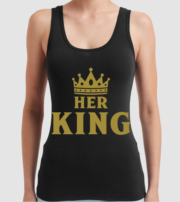 Her King model negru pe tricou