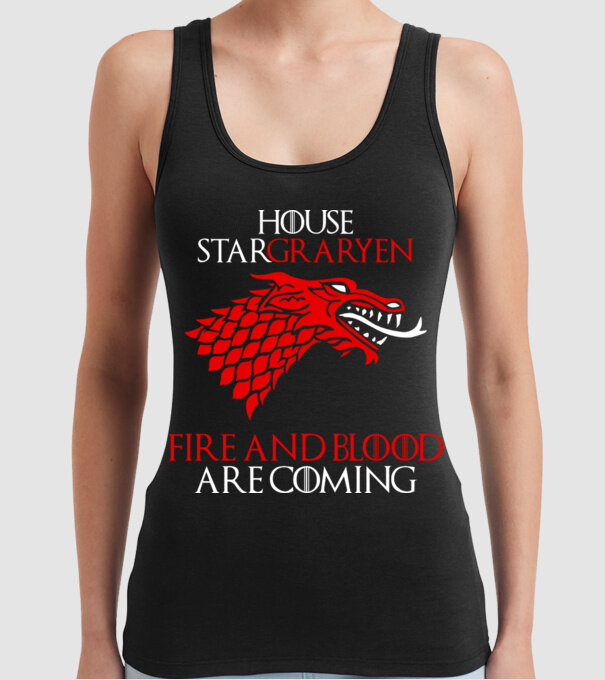 house stargaryen model negru pe tricou