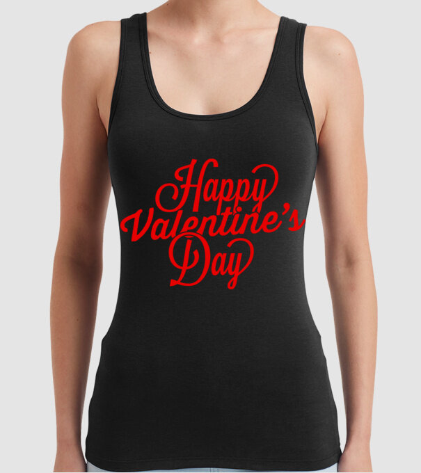 Happy Valentines day model negru pe tricou