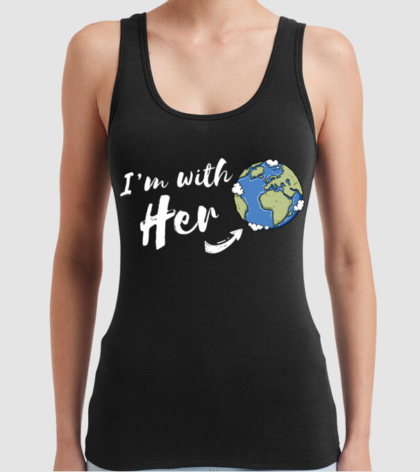 'i''m with her' model negru pe tricou