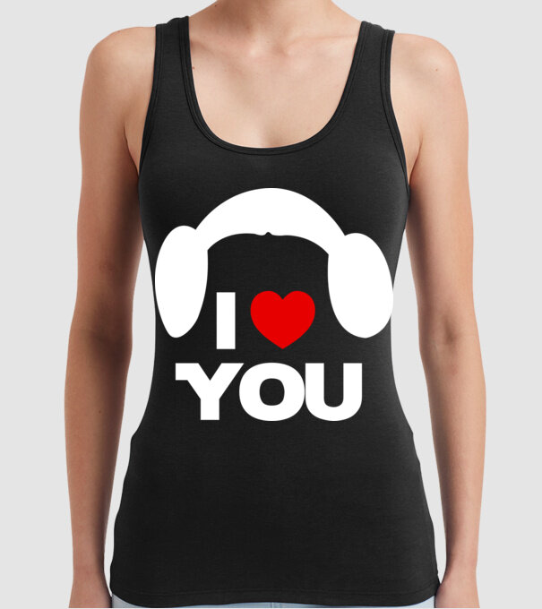 i love u model negru pe tricou