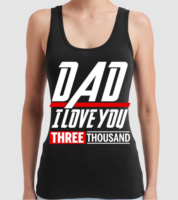 I love you three thousand model negru pe tricou