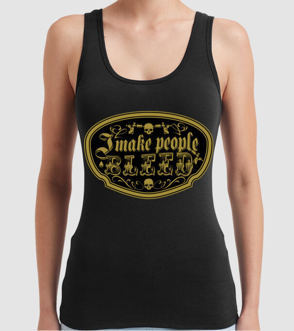 I make people bleed model negru pe tricou