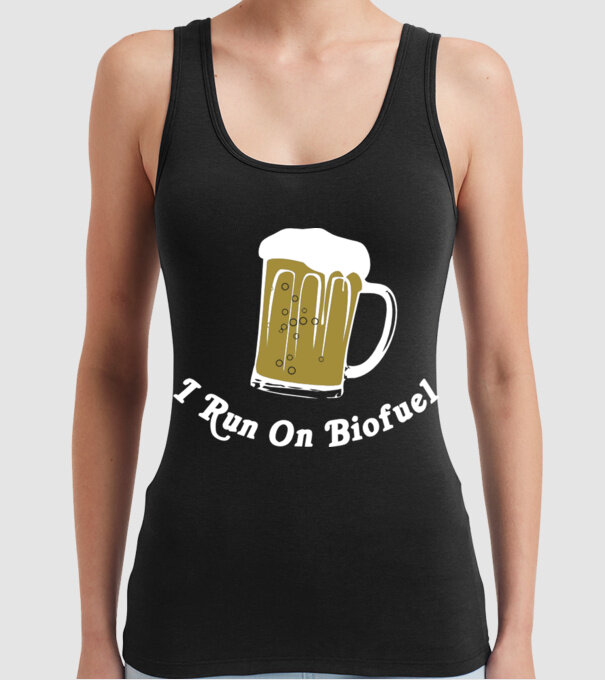I Run On Biofuel model negru pe tricou