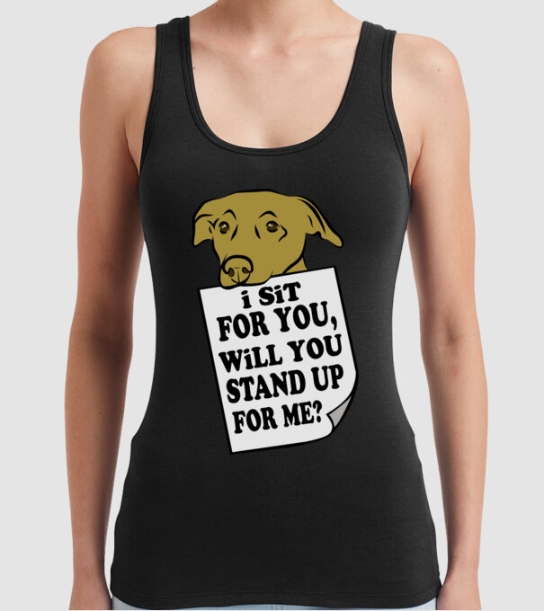 I sit for you model negru pe tricou