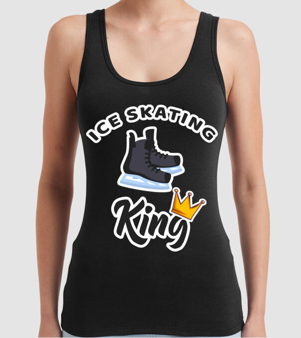 Ice skatin King model negru pe tricou