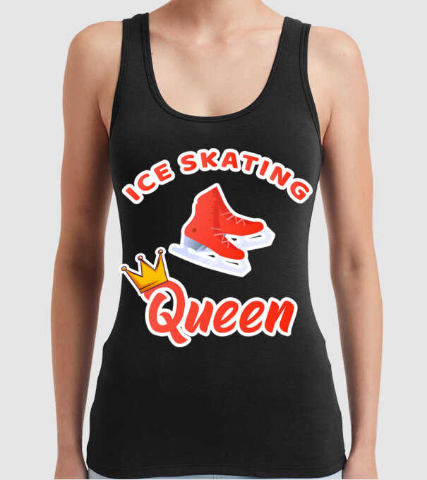 Ice skatin Queen model negru pe tricou