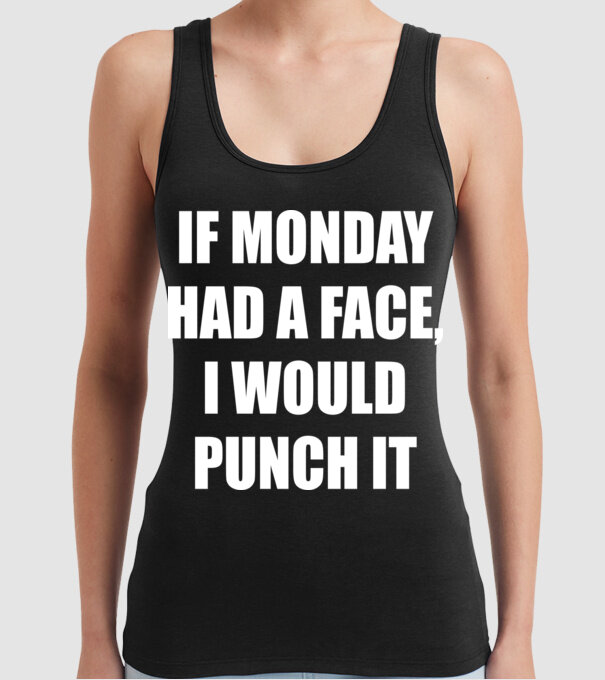 If monday had a face model negru pe tricou