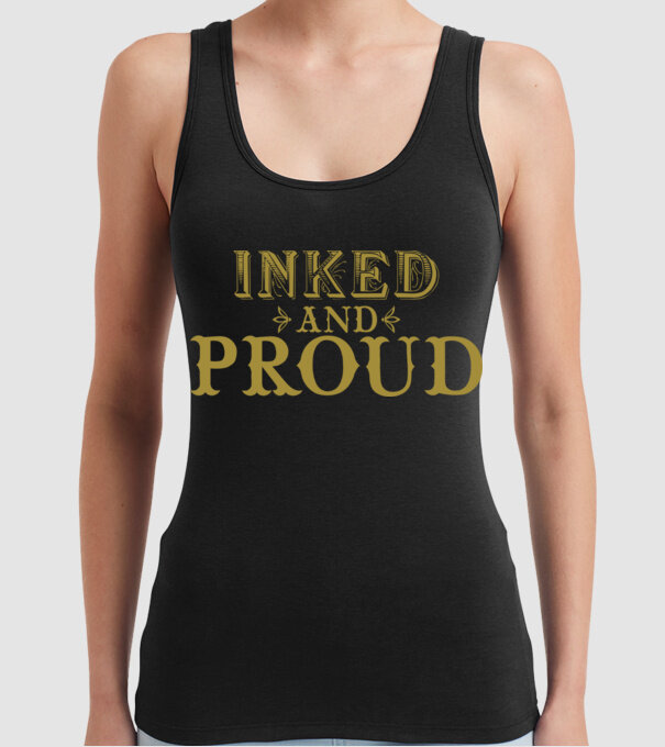 Inked and proud model negru pe tricou