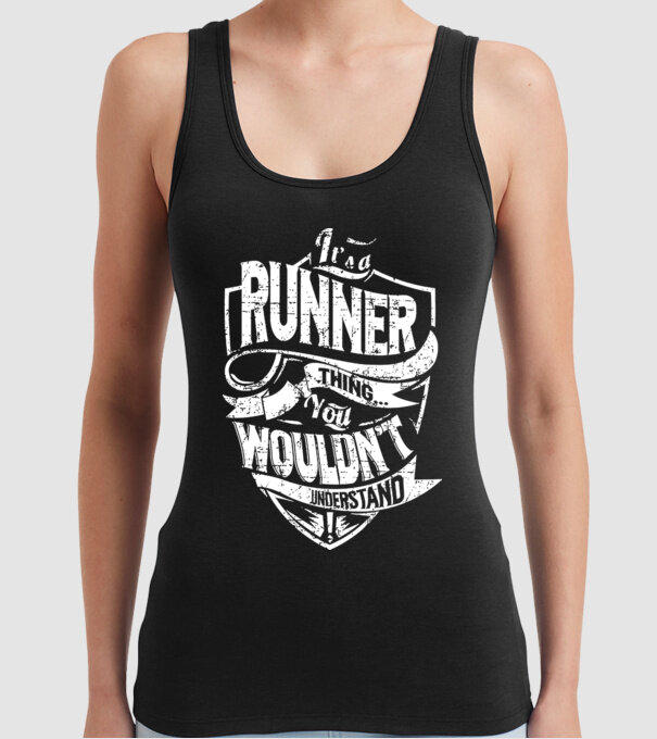 'It''s a runner thing' model negru pe tricou
