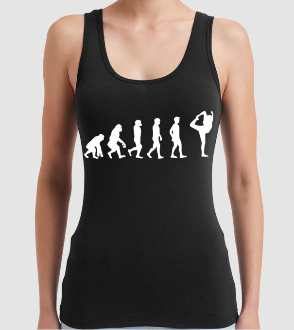 Yoga evoluție model negru pe tricou