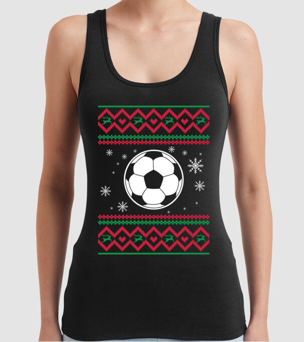 Model tricotat de Crăciun - fotbal model negru pe tricou