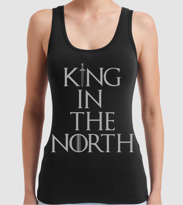 King in the North model negru pe tricou