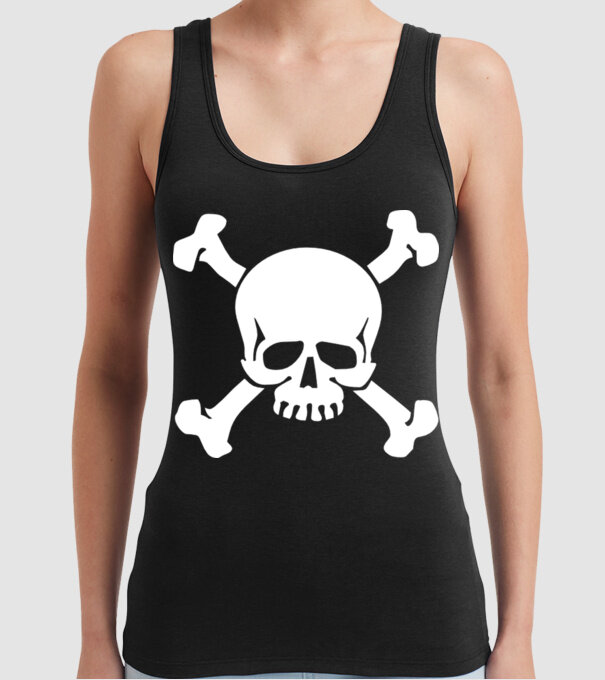 craniu 2 model negru pe tricou