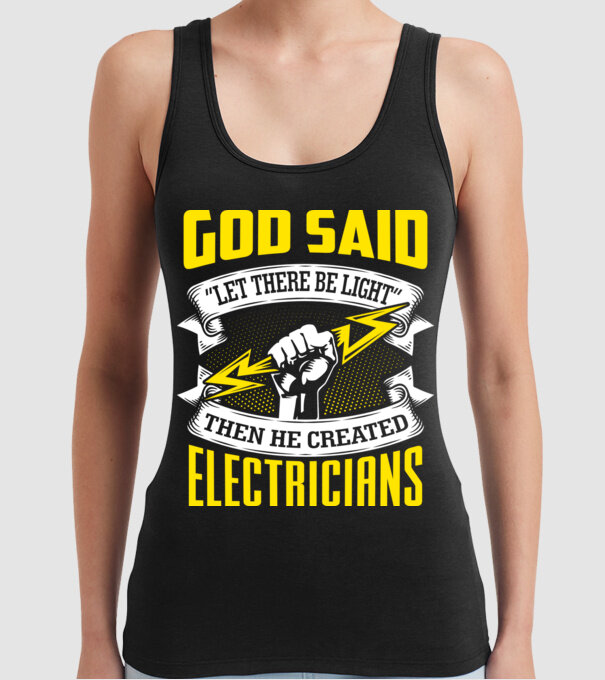 Let there be light model negru pe tricou