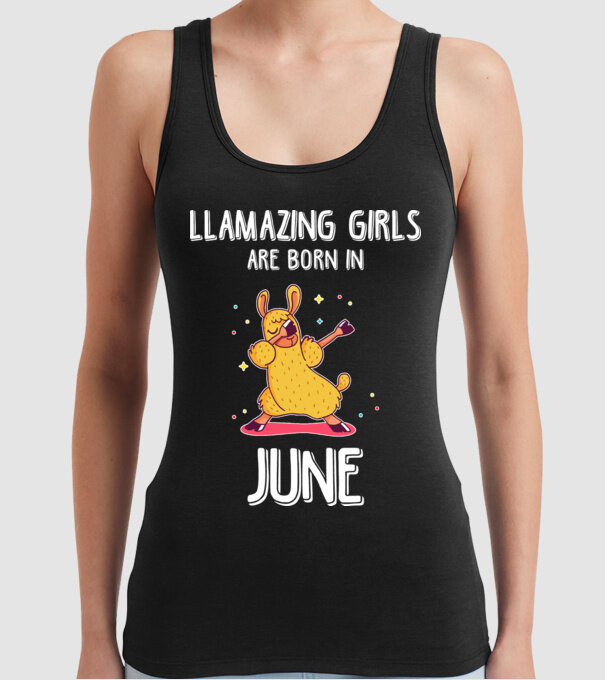 llamazing girls are born in june model negru pe tricou