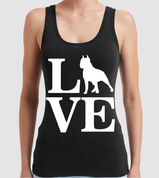 LOVE BULLDOG model negru pe tricou