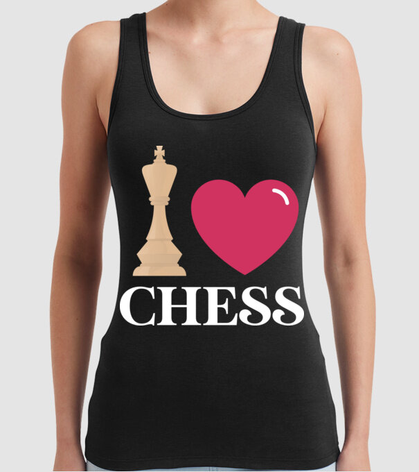 Love chess model negru pe tricou