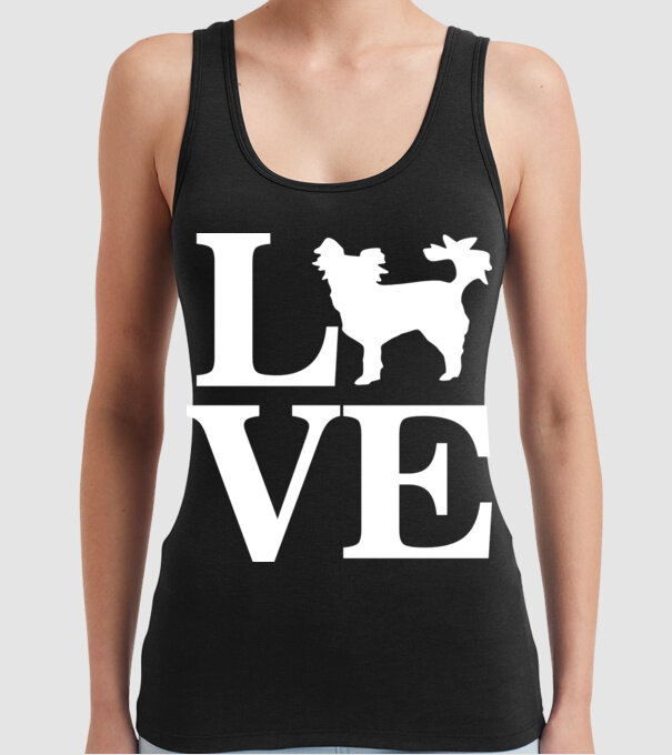 LOVE CHIHUAHUA model negru pe tricou