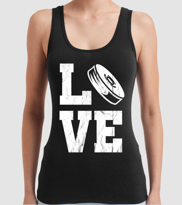 Love hockey model negru pe tricou