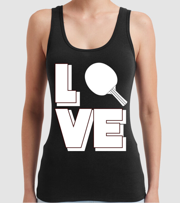Love pingpong model negru pe tricou