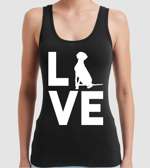 LOVE Vizsla model negru pe tricou
