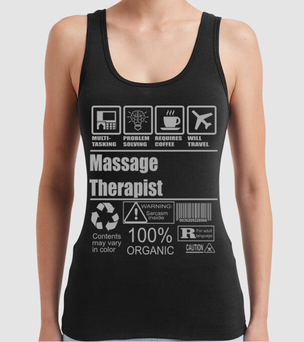 Massage Theraphist model negru pe tricou