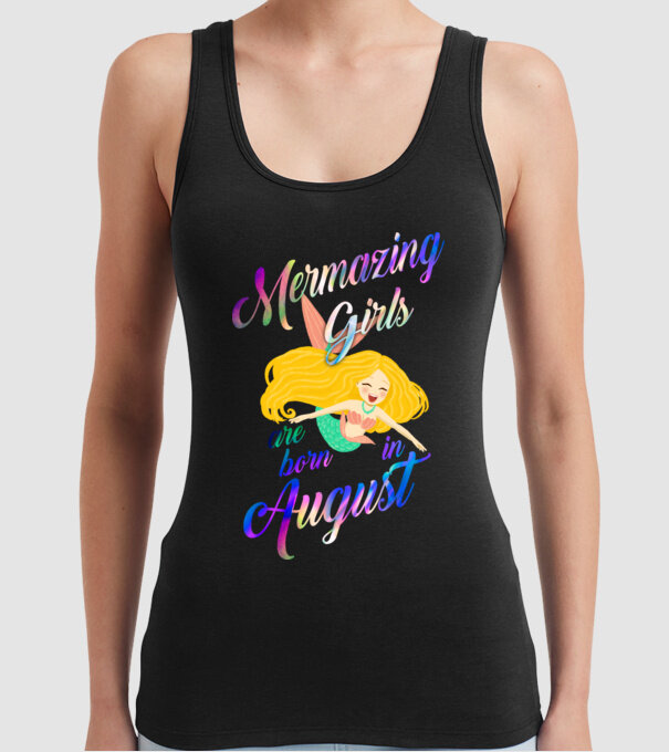 Mermazing girls are born august model negru pe tricou