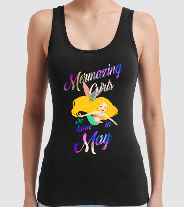 Mermazing girls are born may model negru pe tricou