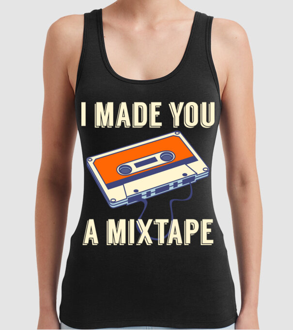 Mixtape model negru pe tricou