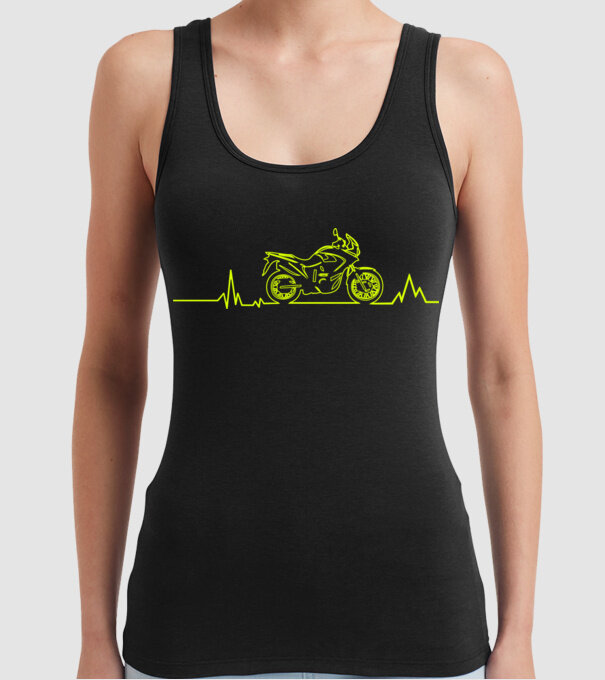 ECG Motociclist model negru pe tricou