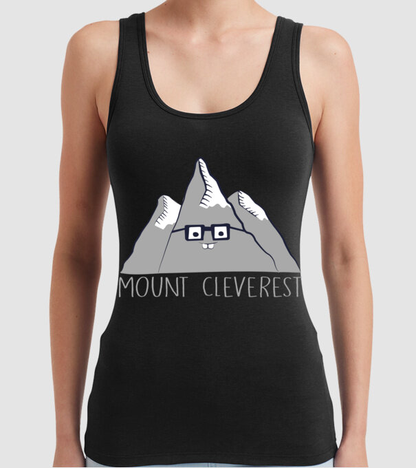 Mount cleverest model negru pe tricou