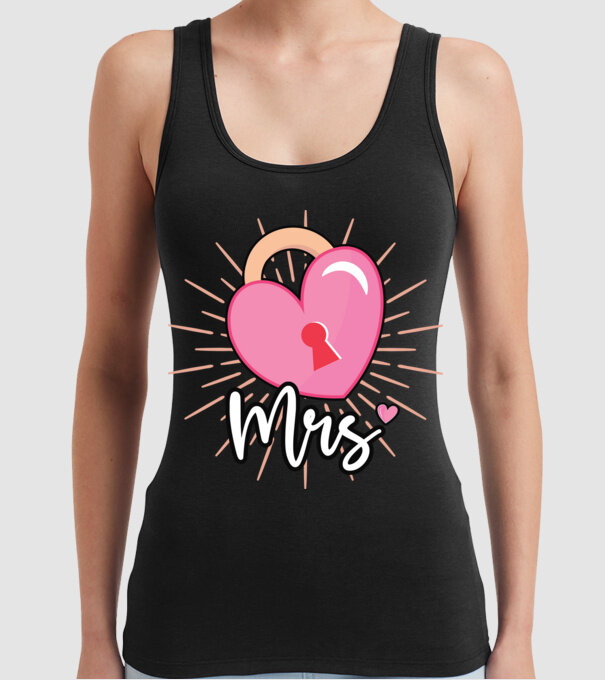 Mrs key to the heart model negru pe tricou