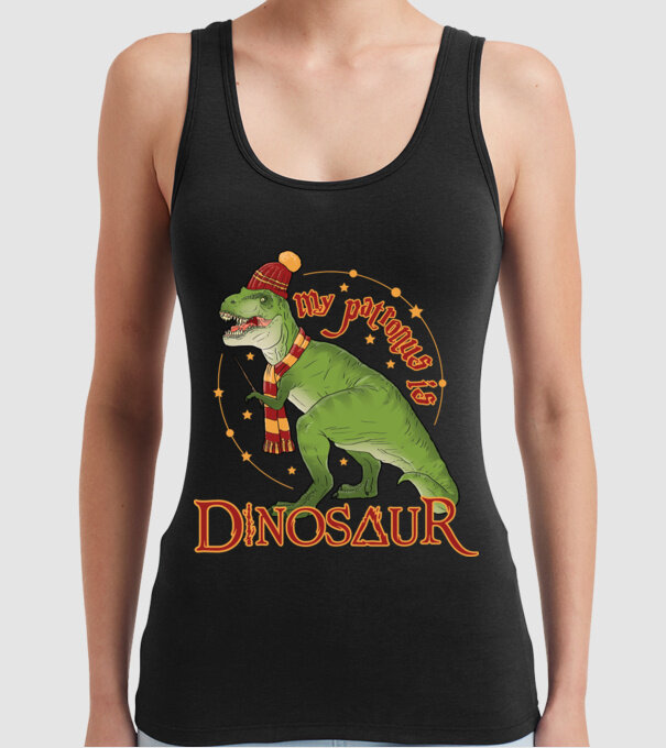 My patronus is dinosaur model negru pe tricou